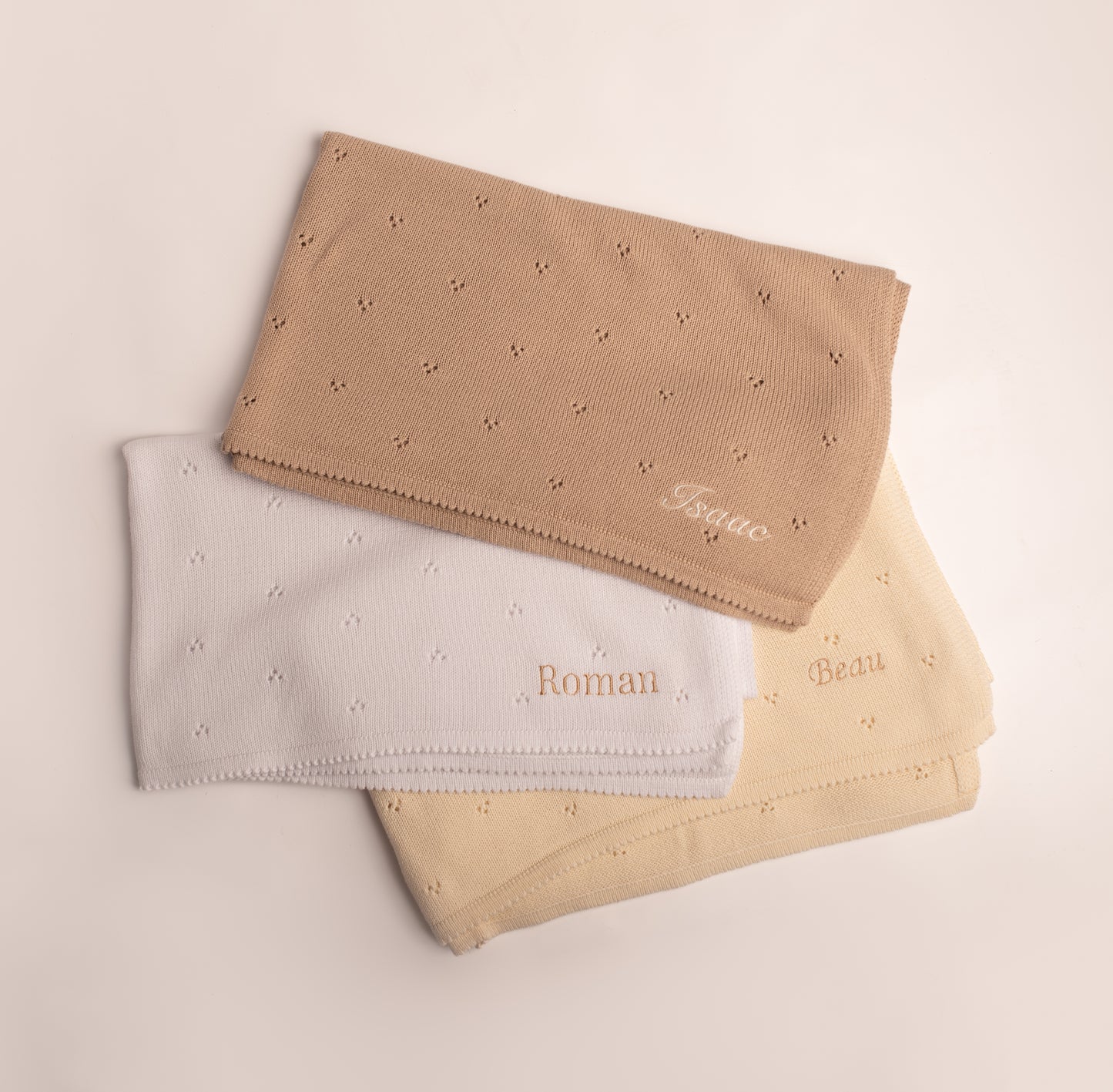 Pointelle Baby Knit Blanket | Dusky Pink
